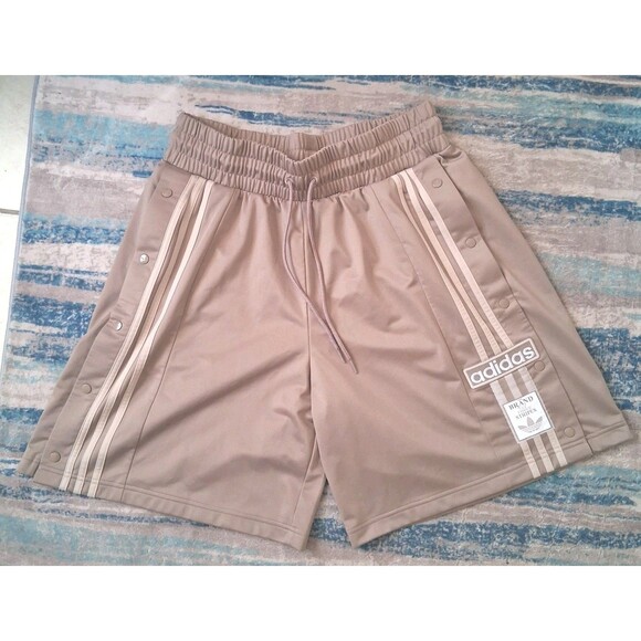Adidas Neutral Court Adibreak Shorts Women’s Size XL Rare Track Beige Long Snaps